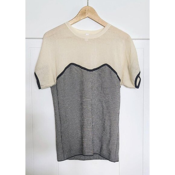 Sita Murt Sheer Black and Cream Knit Top Size L - Picture 1 of 4